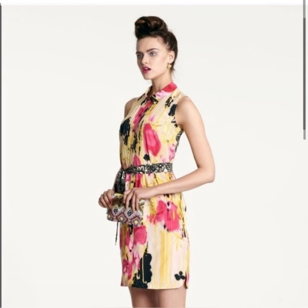 Anthropologie Tabitha 100% Sill Button Down Shirt Dress